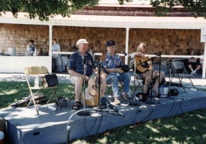 The Big Three!  Liam Clancy, Louis Killen, and Cliff Haslam at the 2001 Mystic Sea Music Fest.  Photo taken by Kitsie Reeves.